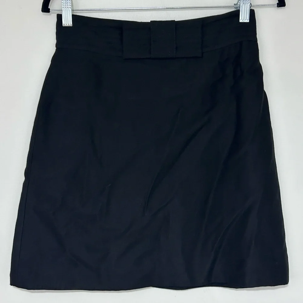 Kate Spade Silk Blend Black Bow Mini Skirt Size 2